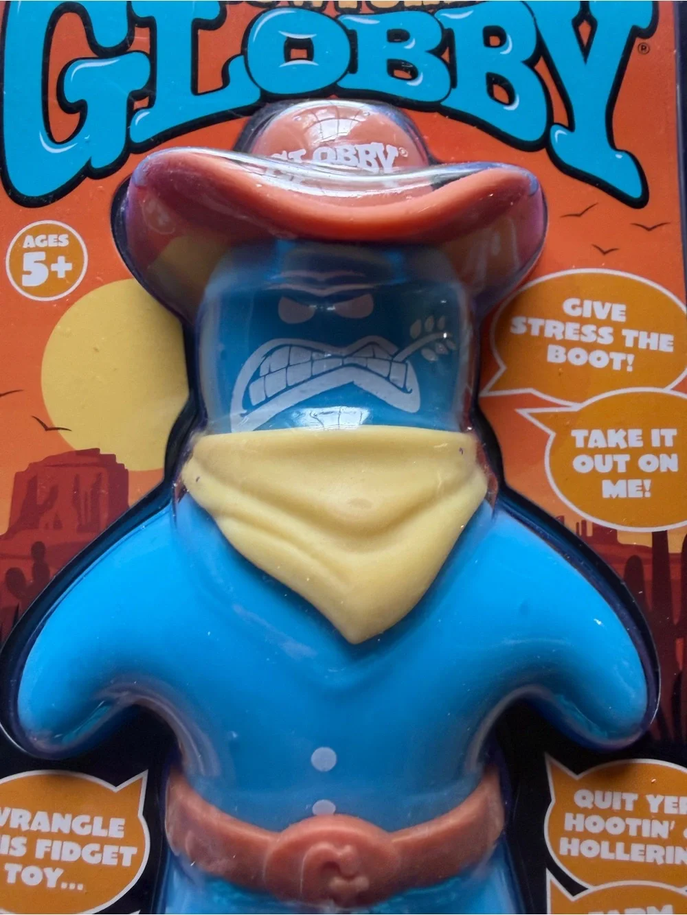 New Schylling Globby Cowpoke Squishy Stress Relief Fidget Toy Get a Grip Cowboy